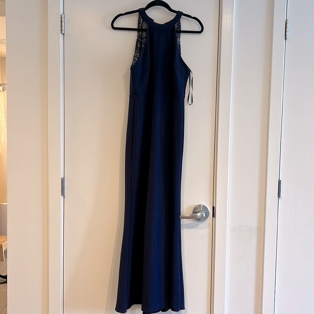 Lulus floor length navy blue dress